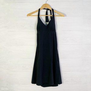 Athleta - Black lightweight active halter dress padded top zip pockets, sz 2